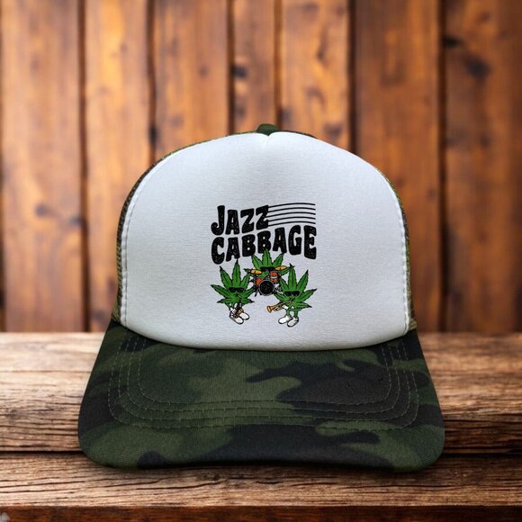 Jazz Cabbage Unisex Trucker Hat Camo Snapback Adjustable Music Baseball Cap - Picture 1 of 4
